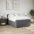 Box Spring Bed with Mattress Dark Grey Double Fabric