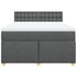 Box Spring Bed with Mattress Dark Grey Double Fabric