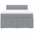 Box Spring Bed with Mattress Dark Grey Double Fabric