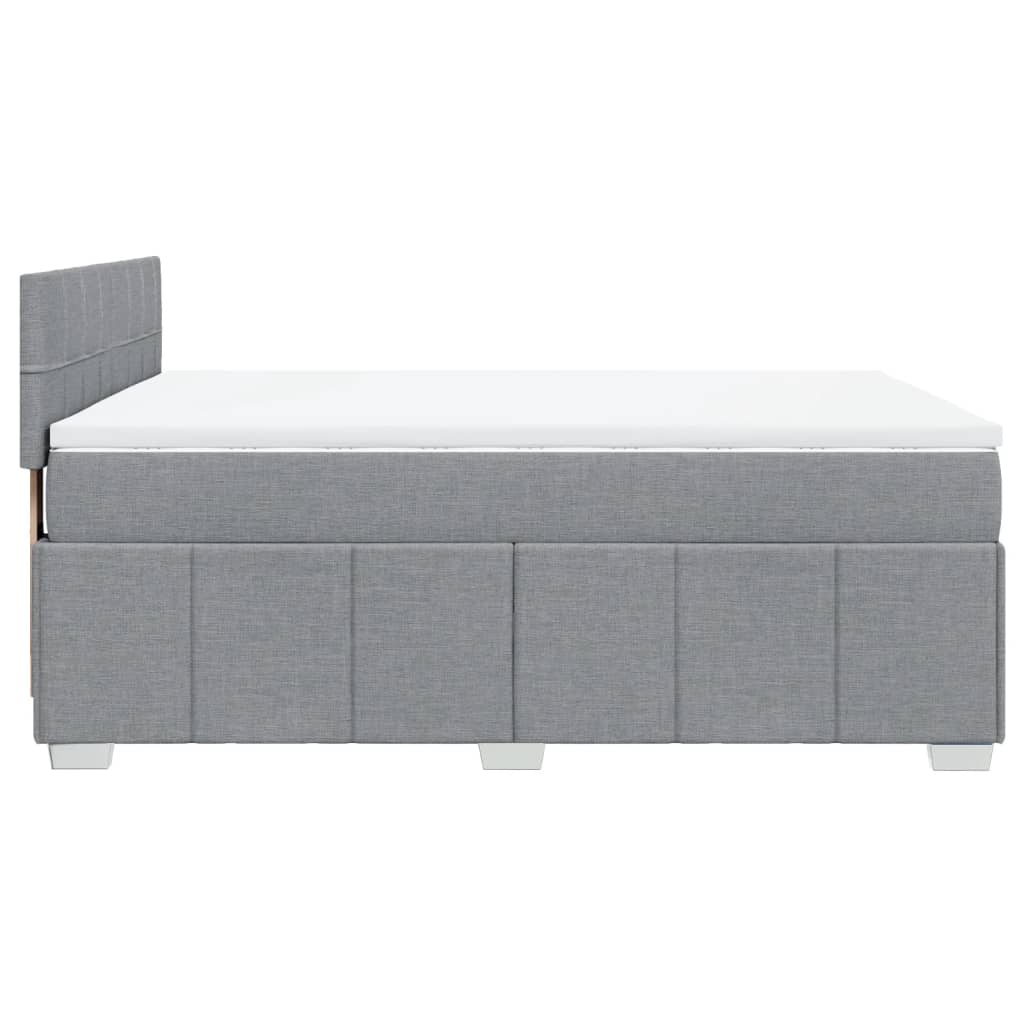 Box Spring Bed with Mattress Dark Grey Double Fabric