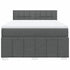 Box Spring Bed with Mattress Black Double Fabric