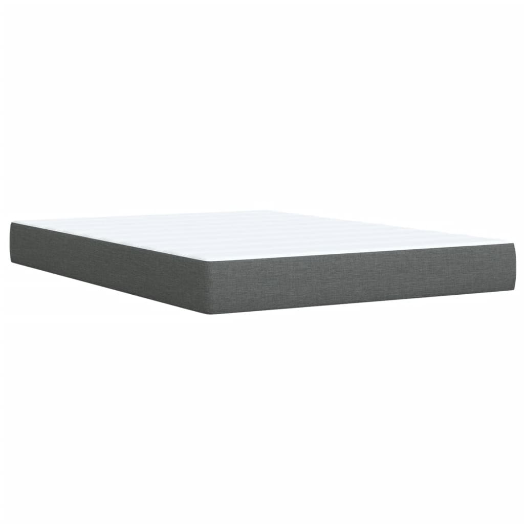 Box Spring Bed with Mattress Black Double Fabric