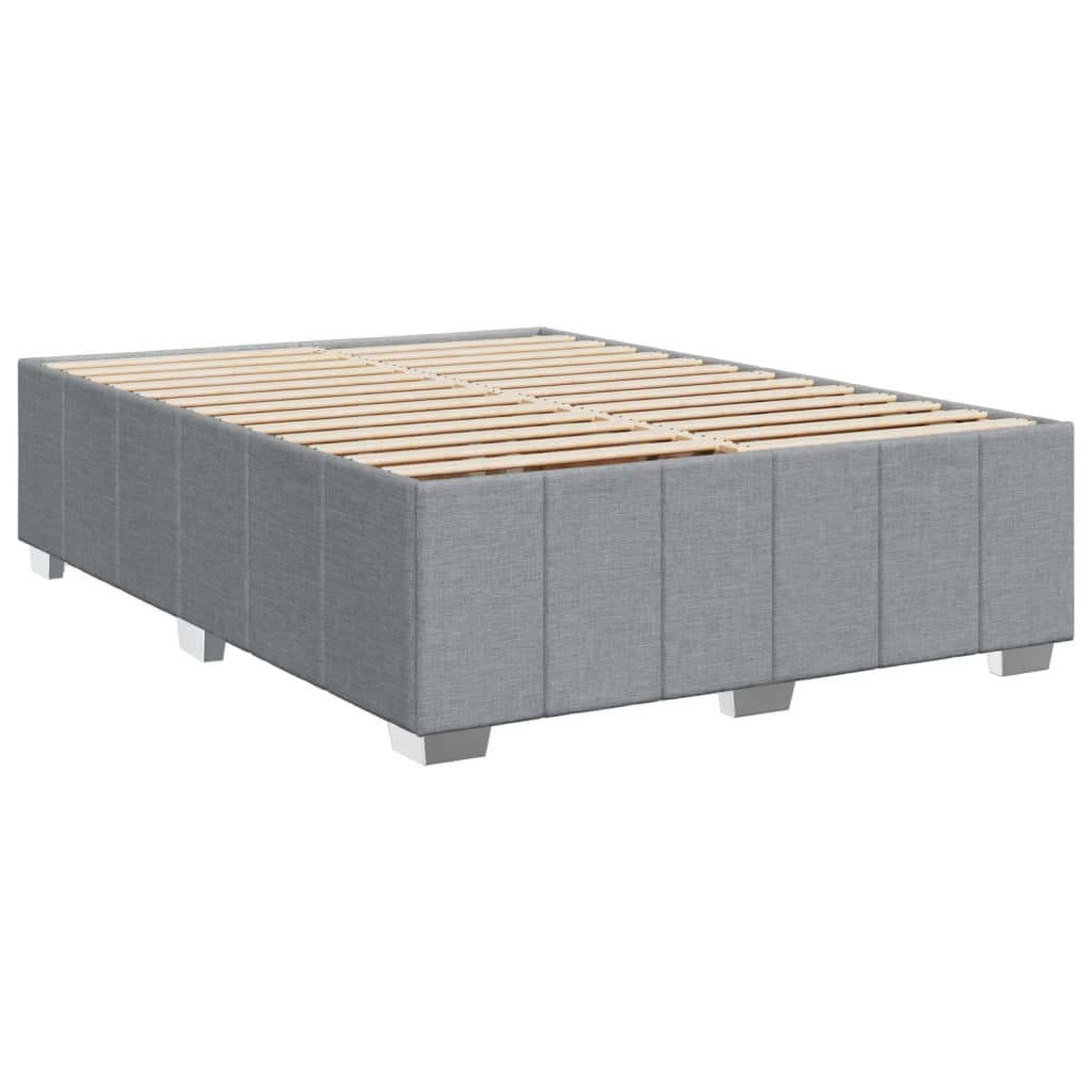 Box Spring Bed with Mattress Dark Grey Double Fabric