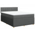 Box Spring Bed with Mattress Dark Grey Double Fabric