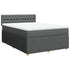 Box Spring Bed with Mattress Dark Grey Double Fabric