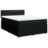 Box Spring Bed with Mattress Black Double Fabric