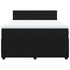 Box Spring Bed with Mattress Black Double Velvet