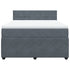 Box Spring Bed with Mattress Dark Grey Double Velvet