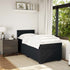 Box Spring Bed with Mattress Black King Single Fabric