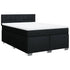 Box Spring Bed with Mattress Black Double Fabric