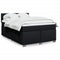 Box Spring Bed with Mattress Black Double Fabric