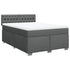 Box Spring Bed with Mattress Dark Grey Double Fabric