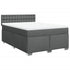 Box Spring Bed with Mattress Dark Grey Double Fabric