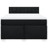 Box Spring Bed with Mattress Black Queen Fabric