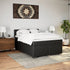 Box Spring Bed with Mattress Black Double Faux Leather