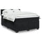 Box Spring Bed with Mattress Black Double Velvet