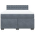 Box Spring Bed with Mattress Dark Grey Double Velvet