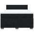 Box Spring Bed with Mattress Black Queen Velvet