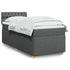 Box Spring Bed with Mattress Dark Grey King Single Fabric