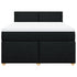 Box Spring Bed with Mattress Black Double Fabric