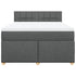 Box Spring Bed with Mattress Dark Grey Double Fabric