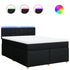 Box Spring Bed with Mattress Black Double Fabric