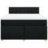 Box Spring Bed with Mattress Black Queen Fabric