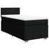 Box Spring Bed with Mattress Black King Single Fabric