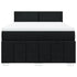 Box Spring Bed with Mattress Black Double Fabric