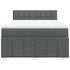 Box Spring Bed with Mattress Dark Grey Double Fabric