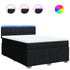 Box Spring Bed with Mattress Black Double Fabric