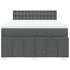 Box Spring Bed with Mattress Dark Grey Double Fabric