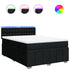 Box Spring Bed with Mattress Black Double Fabric