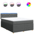 Box Spring Bed with Mattress Light Grey Double Fabric