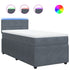 Box Spring Bed with Mattress Dark Grey King Single Velvet