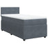 Box Spring Bed with Mattress Dark Grey King Single Velvet