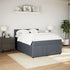 Box Spring Bed with Mattress Dark Grey Double Velvet