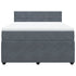 Box Spring Bed with Mattress Dark Grey Double Velvet