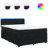 Box Spring Bed with Mattress Black Double Velvet