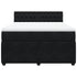 Box Spring Bed with Mattress Black Double Velvet