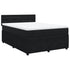 Box Spring Bed with Mattress Black Double Velvet