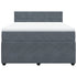 Box Spring Bed with Mattress Dark Grey Queen Velvet