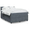 Box Spring Bed with Mattress Dark Grey Queen Velvet