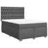 Box Spring Bed with Mattress Dark Grey Double Fabric