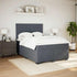 Box Spring Bed with Mattress Dark Grey Double Velvet