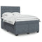 Box Spring Bed with Mattress Dark Grey Double Velvet