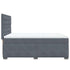 Box Spring Bed with Mattress Dark Grey Double Velvet