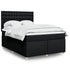 Box Spring Bed with Mattress Black Double Fabric