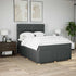 Box Spring Bed with Mattress Dark Grey Double Fabric