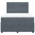 Box Spring Bed with Mattress Dark Grey Double Velvet